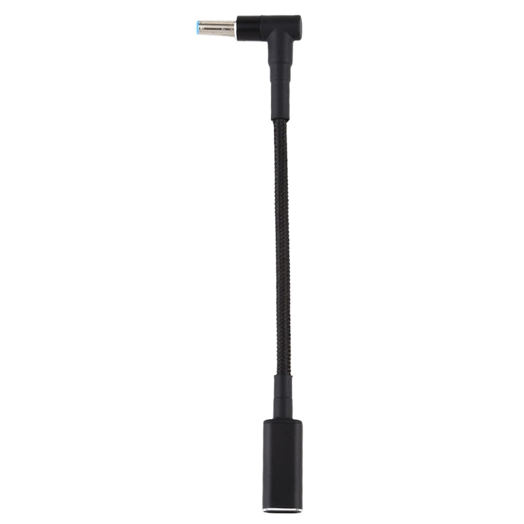 Cáp chuyển đổi PD 100W 18.5-20V 4.5 x 0.6mm chữ L sang USB-C / Type-C bện nylon cho HP, 4.5 x 0.6mm