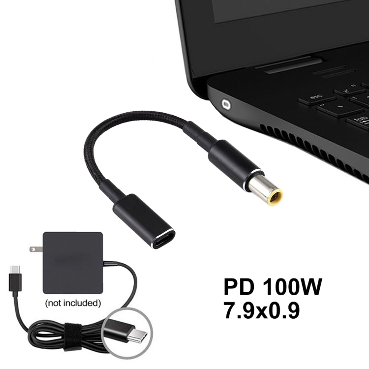 Cáp chuyển đổi PD 100W 18.5-20V 7.9 x 0.9mm sang USB-C / Type-C bện nylon