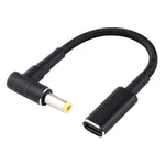 Cáp chuyển đổi PD 100W 18.5-20V 5.5 x 2.5mm chữ L sang USB-C / Type-C bện nylon, 5.5 x 2.5mm