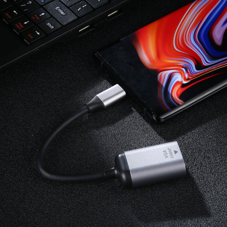 Cáp chuyển đổi kết nối VGA cái 1080P sang Type-C / USB-C đực, VGA cái sang Type-C đực
