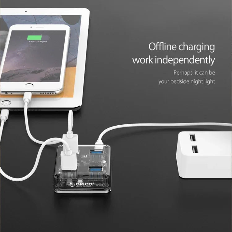 ORICO MH4U-100 Bộ chia USB 3.0 trong suốt để bàn với cáp Micro USB 100cm, MH4U-100