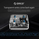 ORICO MH4U-100 Bộ chia USB 3.0 trong suốt để bàn với cáp Micro USB 100cm, MH4U-100