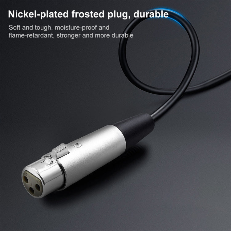 Cáp chuyển đổi đầu kim loại 3.5mm đực sang đầu XLR CANNON 3 chân cái vỏ nhôm, chiều dài tổng khoảng 35cm, 3 chân cái