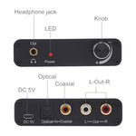 Bộ chuyển đổi DAC 192KHz HD HIFI quang sang RCA + 3.5mm tai nghe kênh âm thanh kỹ thuật số 5.1 có điều khiển âm lượng, DAC 192KHz