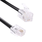 Cáp nối dài điện thoại kiểu lò xo RJ11 4 lõi đực sang đực, chiều dài kéo giãn: 2m (đen), chiều dài: 2m
