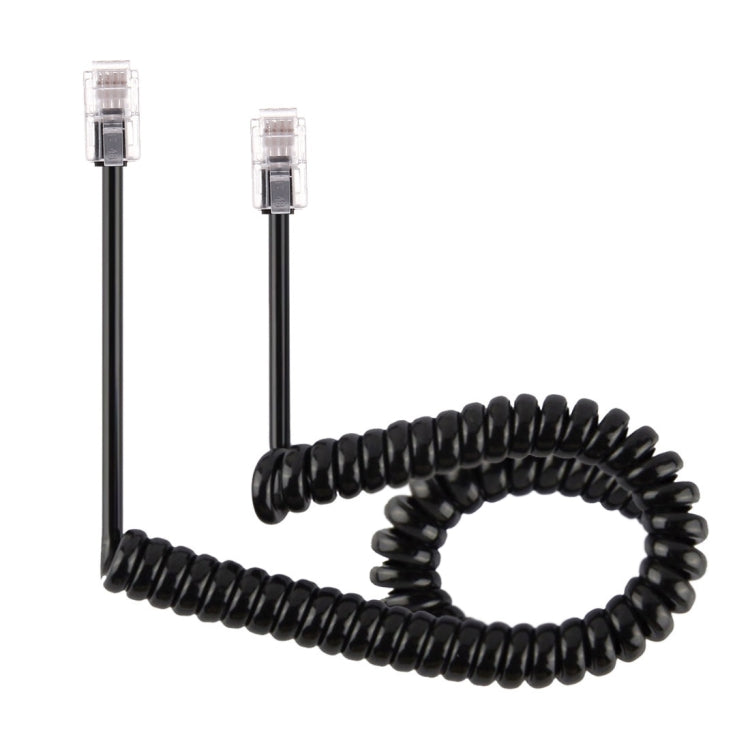 Cáp nối dài điện thoại RJ11 4 lõi đực sang đực kiểu lò xo, dài co giãn 3m (màu trắng), dài 3m