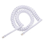 Cáp nối dài điện thoại RJ11 4 lõi đực sang đực kiểu lò xo, dài co giãn 3m (màu trắng), dài 3m