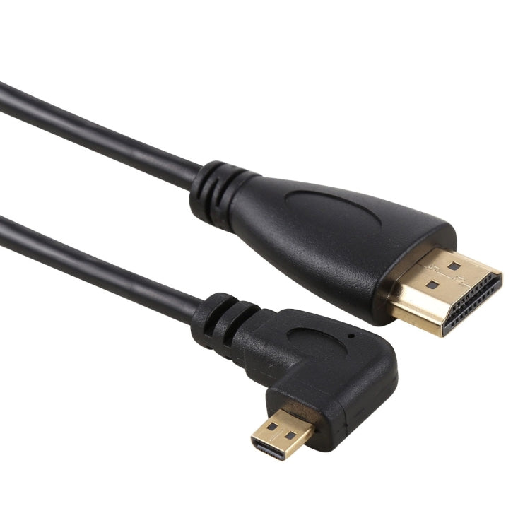 Cáp chuyển đổi HDMI 4K 50cm đực sang Micro HDMI đực góc trái mạ vàng, 50cm góc trái