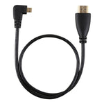 Cáp chuyển đổi HDMI 4K 50cm đực sang Micro HDMI đực góc trái mạ vàng, 50cm góc trái