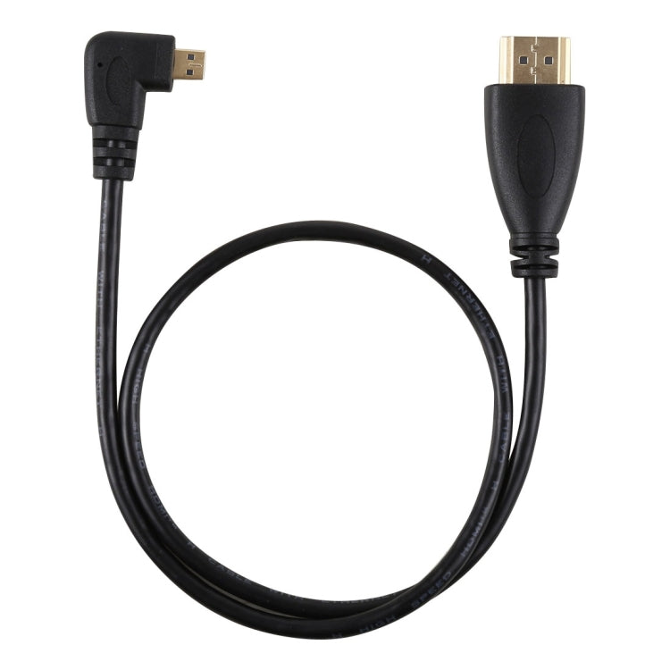 Cáp chuyển đổi HDMI 4K 50cm đực sang Micro HDMI đực góc trái mạ vàng, 50cm góc trái