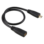 Cáp chuyển đổi đầu nối Micro HDMI cái sang đực mạ vàng dài 30cm 1080P
