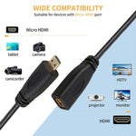 Cáp chuyển đổi đầu nối Micro HDMI cái sang đực mạ vàng dài 30cm 1080P
