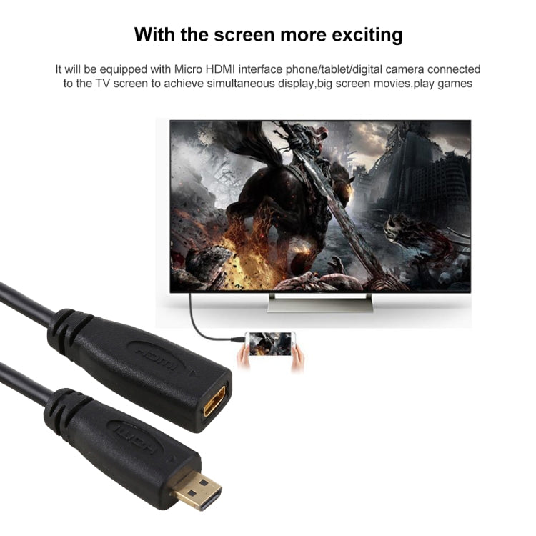 Cáp chuyển đổi đầu nối Micro HDMI cái sang đực mạ vàng dài 30cm 1080P