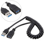 Cáp nối dài lò xo rút USB 3.0 đực sang cái dài 1.5m, USB 3.0 đực sang cái