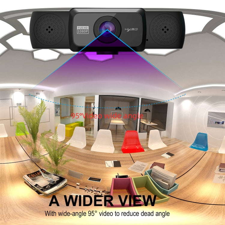 Webcam video HD 1080P điều chỉnh HXSJ S5 có micro cho PC