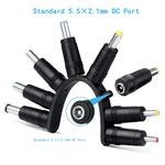 Dây nguồn DC đa năng 12 trong 1 USB với phích cắm thay thế, cáp sạc USB (màu đen), 12 trong 1