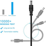 Dây nguồn DC đa năng 12 trong 1 USB với phích cắm thay thế, cáp sạc USB (màu đen), 12 trong 1