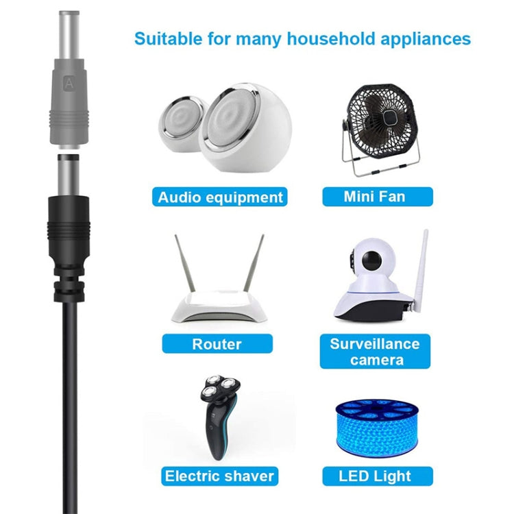 Dây nguồn DC đa năng 12 trong 1 USB với phích cắm thay thế, cáp sạc USB (màu đen), 12 trong 1