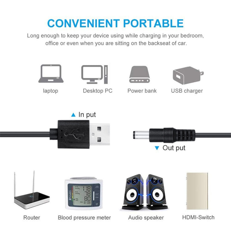 Dây nguồn DC đa năng 12 trong 1 USB với phích cắm thay thế, cáp sạc USB (màu đen), 12 trong 1