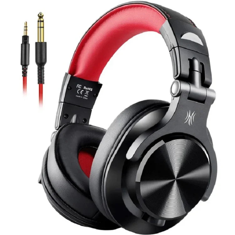 Tai nghe có dây OneOdio A71 chụp tai, giảm tiếng ồn, có mic, A71 (Đỏ Đen)