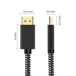Cáp DisplayPort đực sang đực OD6.5mm, Chiều dài: 2m, DP đực sang đực