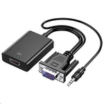 Bộ chuyển đổi HDCO-VGAM2 VGA đực 1080P sang HDMI cái kèm cáp âm thanh 3.5mm, HDCO-VGAM2