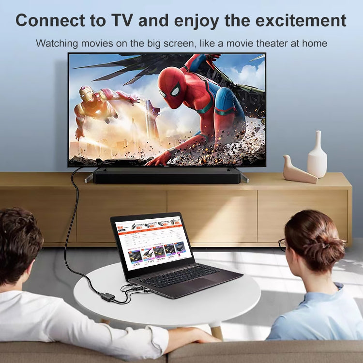 Bộ chuyển đổi HDCO-VGAM2 VGA đực 1080P sang HDMI cái kèm cáp âm thanh 3.5mm, HDCO-VGAM2