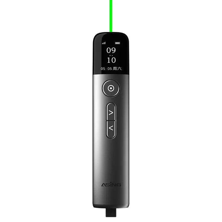 Bút lật trang laser cảm ứng đa chức năng ánh sáng xanh 32GB Người trình chiếu không dây PPT, A9 Pro 32GB Ánh sáng xanh (Xám)