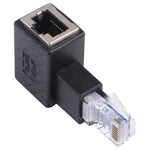 Bộ chuyển đổi RJ45 đực sang cái, bộ nối dài góc 90 độ cho cáp mạng LAN Cat5 Cat6 Ethernet, góc phải 90 độ