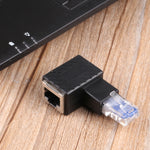 Bộ chuyển đổi RJ45 đực sang cái, bộ nối dài góc 90 độ cho cáp mạng LAN Cat5 Cat6 Ethernet, góc phải 90 độ