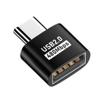 Adapter USB 2.0 cái sang Type-C đực, USB 2.0 cái sang Type-C đực