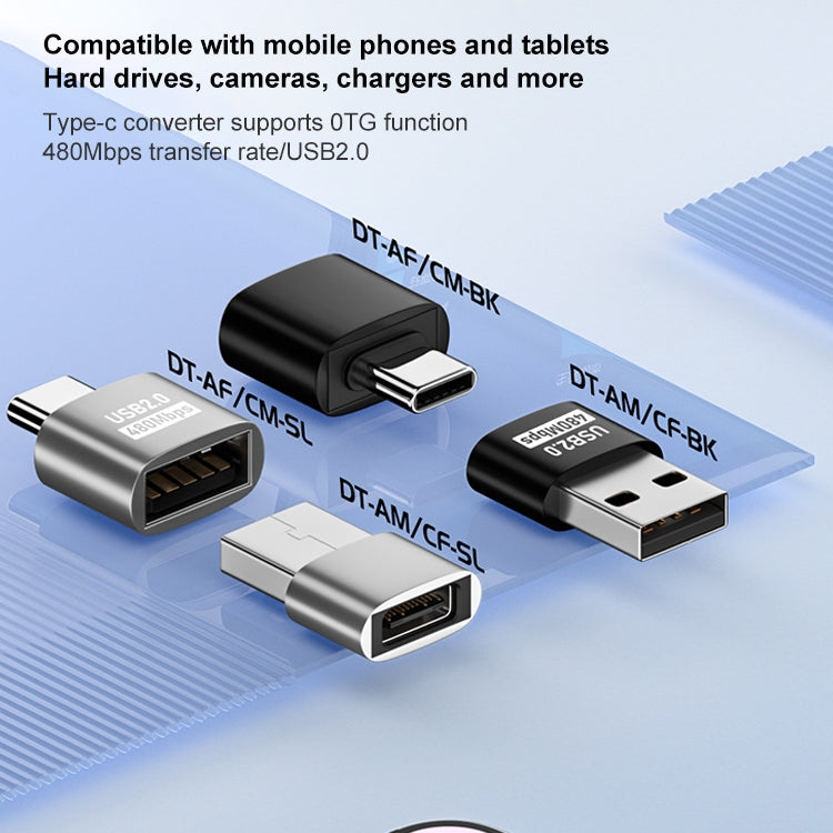Adapter USB 2.0 cái sang Type-C đực, USB 2.0 cái sang Type-C đực
