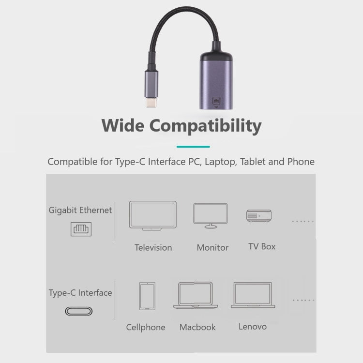 Cáp chuyển đổi USB-C / Type-C đực sang RJ45 cái 100M, cáp RJ45 cái 100M