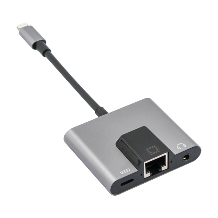 Bộ chuyển đổi 3 trong 1 NK-1056 8 Pin đực sang 8 Pin sạc + RJ45 Ethernet + tai nghe 3.5mm cái