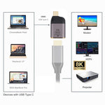 Bộ chuyển đổi HDMI cái sang USB-C / Type-C đực 8K 60Hz, HDMI cái sang Type-C đực