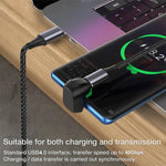 Bộ chuyển đổi USB-C / Type-C 4.0 đực sang cái 40Gbps, Type-C 4.0 M sang F khuỷu đôi