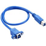 Cáp dữ liệu bộ chuyển đổi đầu nối USB 3.0 B cái sang B đực dài 50cm cho máy in / máy quét, BF sang BM, dài 50cm