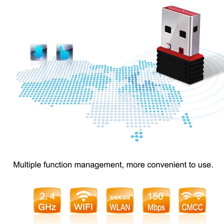 Bộ chuyển đổi WiFi USB 2.0 RTL8188 150Mbps 2.4GHz, card mạng ngoài