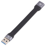 Cáp sạc nhanh đồng bộ dữ liệu mềm dẹt USB đực sang USB cái 10Gbps, USB đực sang USB cái