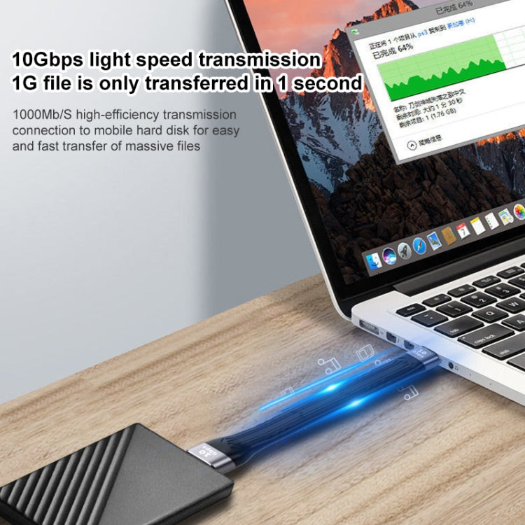 Cáp sạc nhanh đồng bộ dữ liệu mềm dẹt USB đực sang USB cái 10Gbps, USB đực sang USB cái