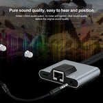 Bộ chuyển đổi 3 trong 1 NK-1056Pro 8 Pin + USB-C / Type-C đực sang 8 Pin sạc + Ethernet + tai nghe 3.5mm cái, NK-1056Pro
