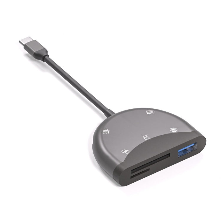 Bộ chuyển đổi 5 trong 1 NK-3039 USB-C / Type-C đực sang khe thẻ TF / SD + 3 USB cái, NK-3039