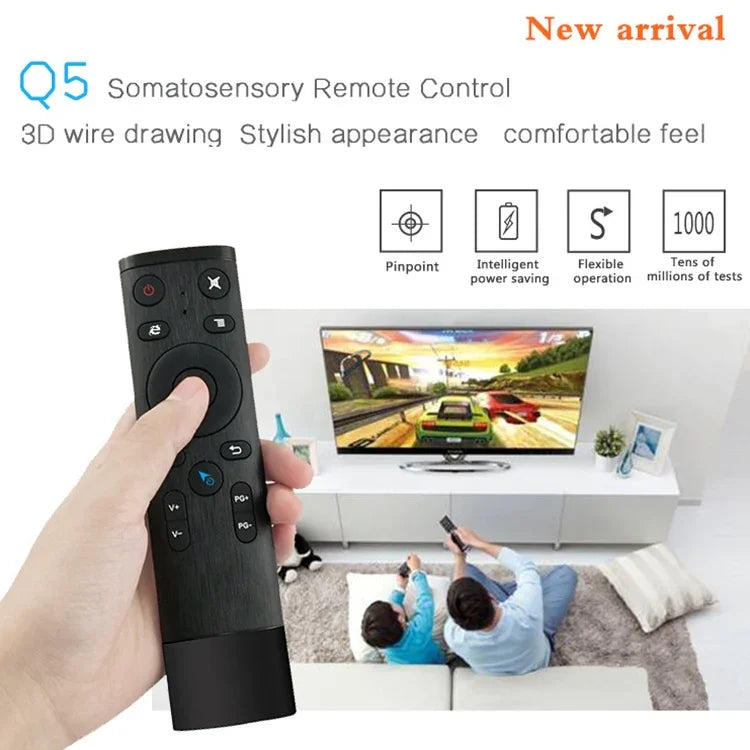 Điều khiển từ xa chuột bay không dây USB 2.4G phiên bản nước ngoài Q5 có giọng nói, Hỗ trợ Set-Top Box / Máy tính, Giọng nói