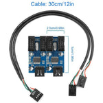 Rocketek HC427 bộ chia USB2.0 HUB 9 chân một sang bốn, Mạch chia một sang bốn