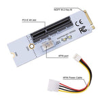Bộ chuyển đổi khe cắm khai thác card đồ họa NGFF M.2 Key M sang PCI-E 1X / 4X / 8X / 16X với LED & cáp nguồn 4 chân, VER003 kèm cáp nguồn 4 chân
