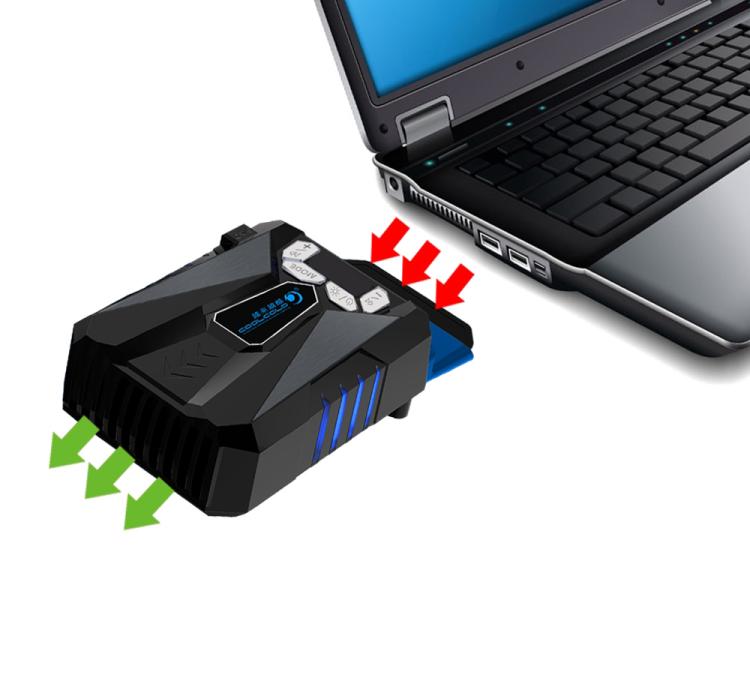 Quạt làm mát laptop di động Ice Troll 5 COOLCOLD, điều chỉnh tốc độ, hiệu suất cao, bộ điều khiển quạt làm mát notebook, AC 220V, AC 220V (Đen)
