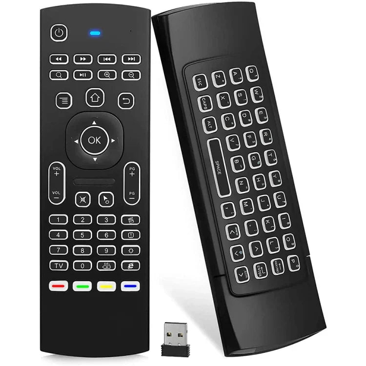 Điều khiển từ xa bàn phím chuột bay không dây 2.4GHz MX3-L phiên bản trắng có đèn nền, Phiên bản trắng có đèn nền