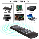 Điều khiển từ xa bàn phím chuột bay không dây 2.4GHz MX3-L phiên bản trắng có đèn nền, Phiên bản trắng có đèn nền