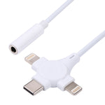 Cáp chuyển đổi âm thanh kỹ thuật số 2 đầu đực 8 Pin + USB-C/Type-C sang 3.5mm đầu cái
