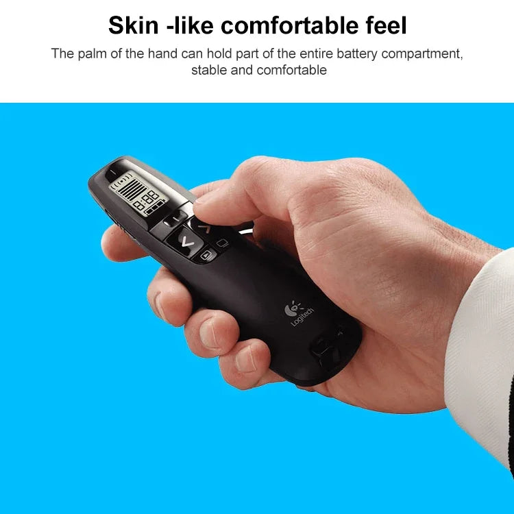 Logitech R800 Điều khiển từ xa trình chiếu PPT không dây USB 2.4Ghz Bút lật trang, R800
